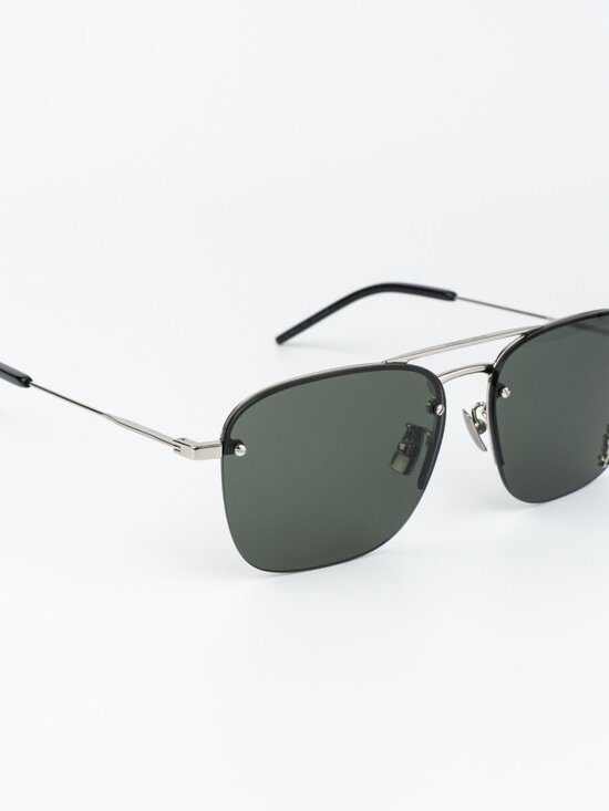 Saint Laurent Women Sunglasses Silver Grey Pilot SL309M 002 NEW AUTHENTIC main image 13